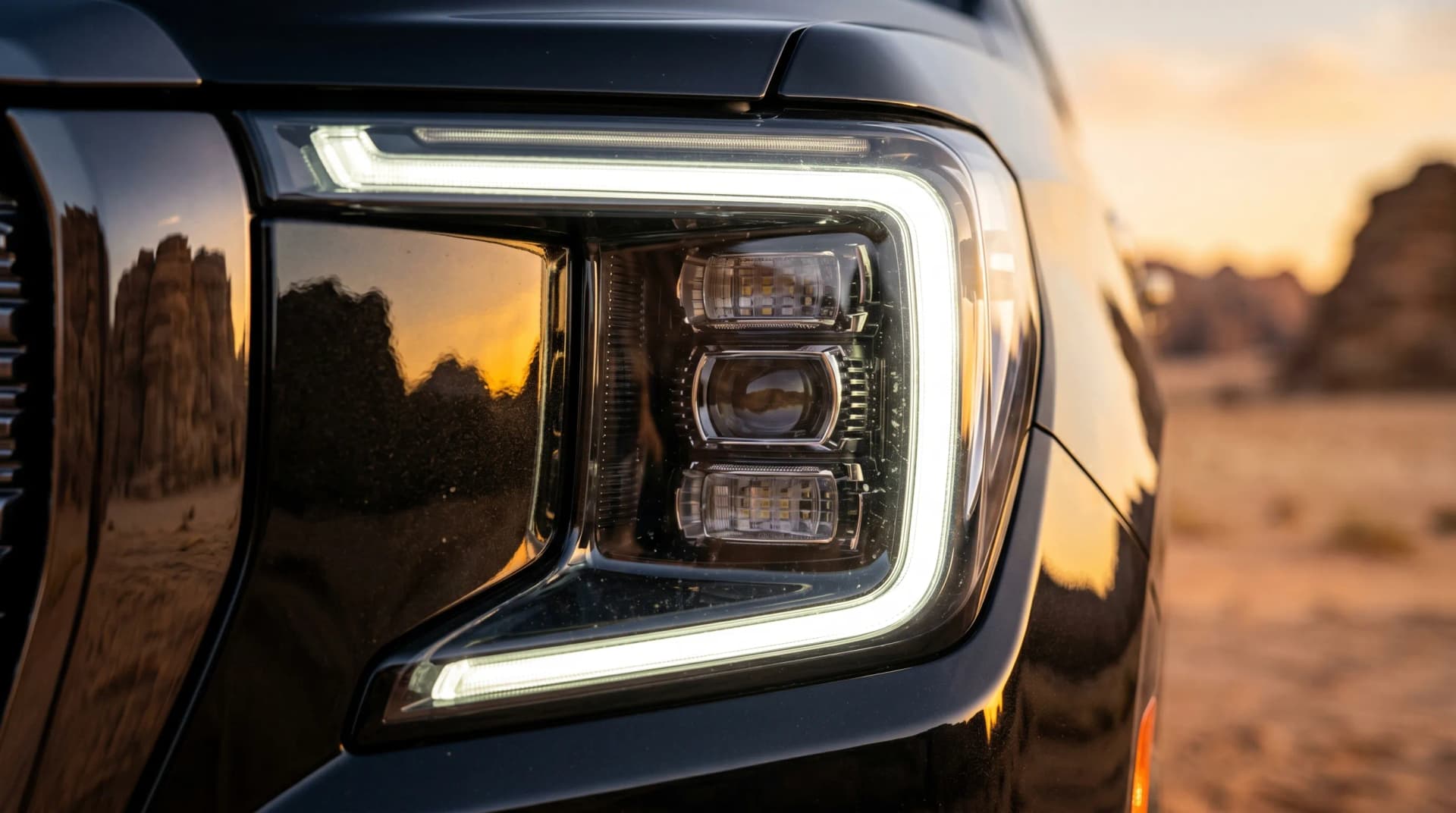GMC Yukon LED headlights Makkah transport