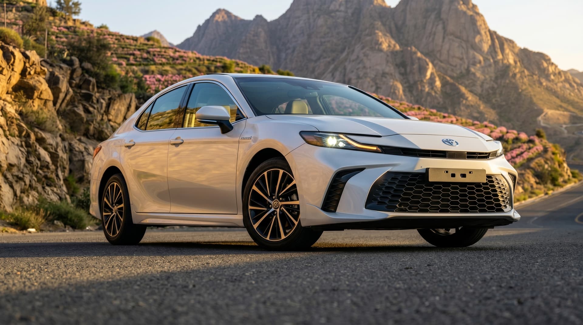 Toyota Camry full profile luxury sedan for Umrah pilgrims